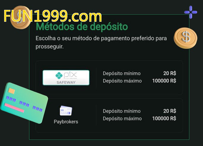 O cassino FUN1999.combet oferece uma grande variedade de métodos de pagamento